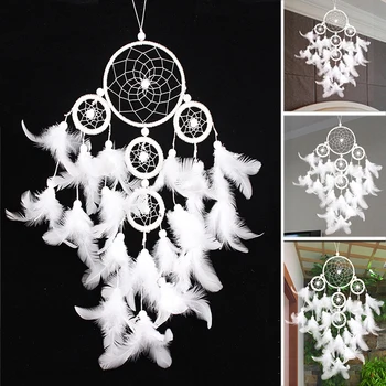 Newly Big Dreamcatcher Wind Chime White Feather Dream Catcher Car Hanging Decoration 5 Circular Home Decor Gift
Newly Big Dreamcatcher Wind Chime White Feather Dream Catcher Car Hanging Decoration 5 Circular Home Decor Gift