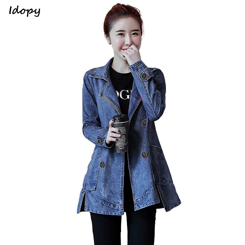 Idopy Womens Girls Casual Vintage Washed Trench Long Length Long Sleeve Jeans Coat Outerwear Denim Vest Jacket Plus Size Blue
Idopy Womens Girls Casual Vintage Washed Trench Long Length Long Sleeve Jeans Coat Outerwear Denim Vest Jacket Plus Size Blue