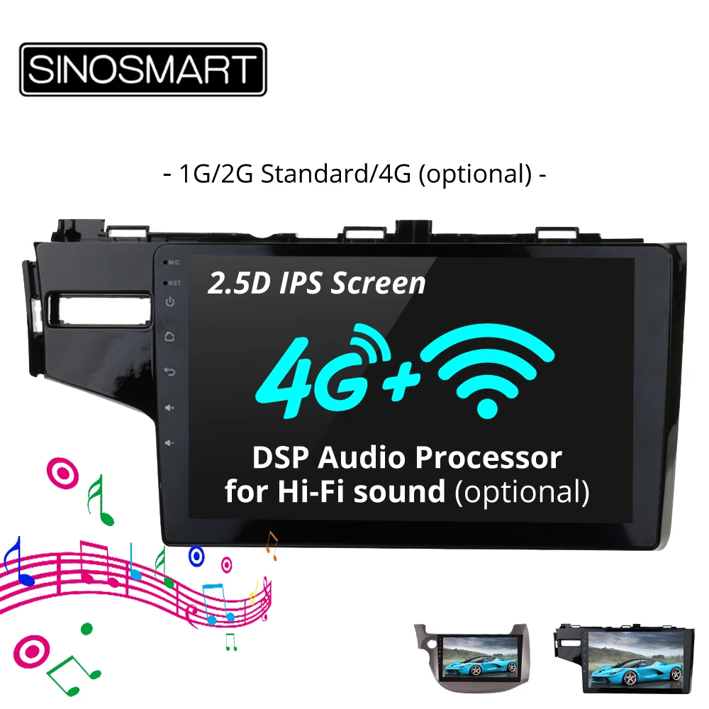 SINOSMART 1G/2G Car Radio GPS Navigation Player for Honda Fit 2006-2017 32EQ DSP Audio Processor, 4G SIM Card Slot Optional
SINOSMART 1G/2G Car Radio GPS Navigation Player for Honda Fit 2006-2017 32EQ DSP Audio Processor, 4G SIM Card Slot Optional