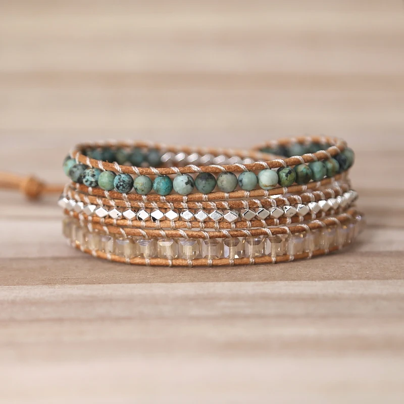 Vintage African turquoises natural Stone 3 Strands Wrap Bracelets for men and Women Multilayer Boho Bracelet Handmade Jewelry
Vintage African turquoises natural Stone 3 Strands Wrap Bracelets for men and Women Multilayer Boho Bracelet Handmade Jewelry