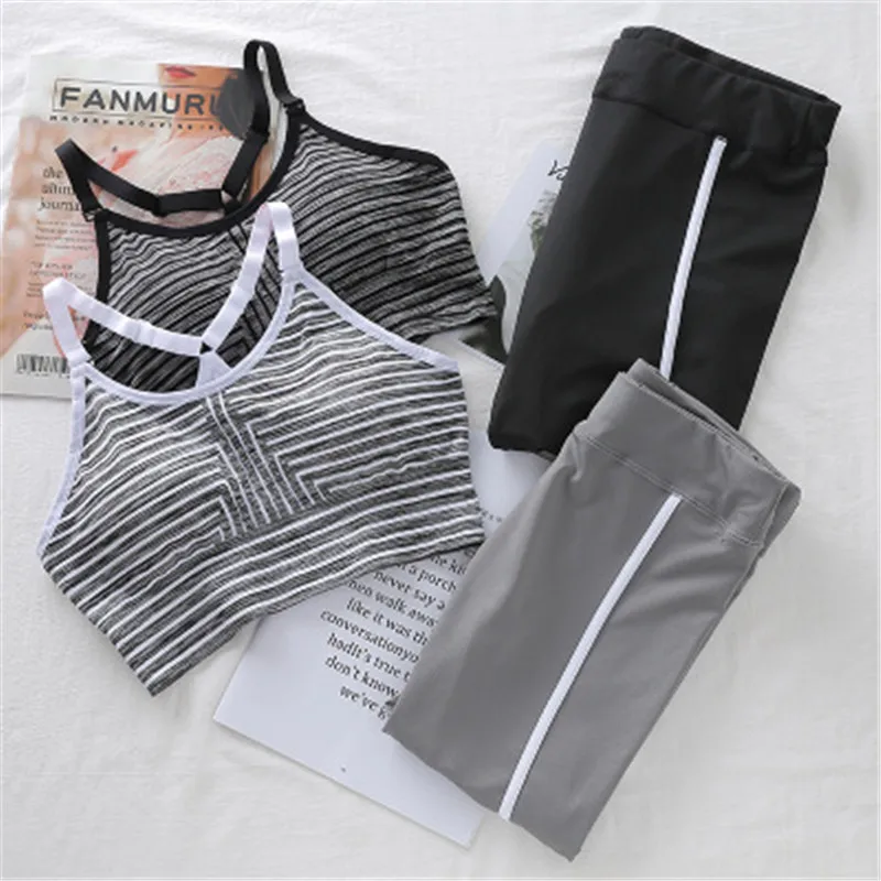 KipeRann2018 new yoga clothing suit ladies slim striped short vest running sportswear fitness bra + ladies sportswear tights
KipeRann2018 new yoga clothing suit ladies slim striped short vest running sportswear fitness bra + ladies sportswear tights