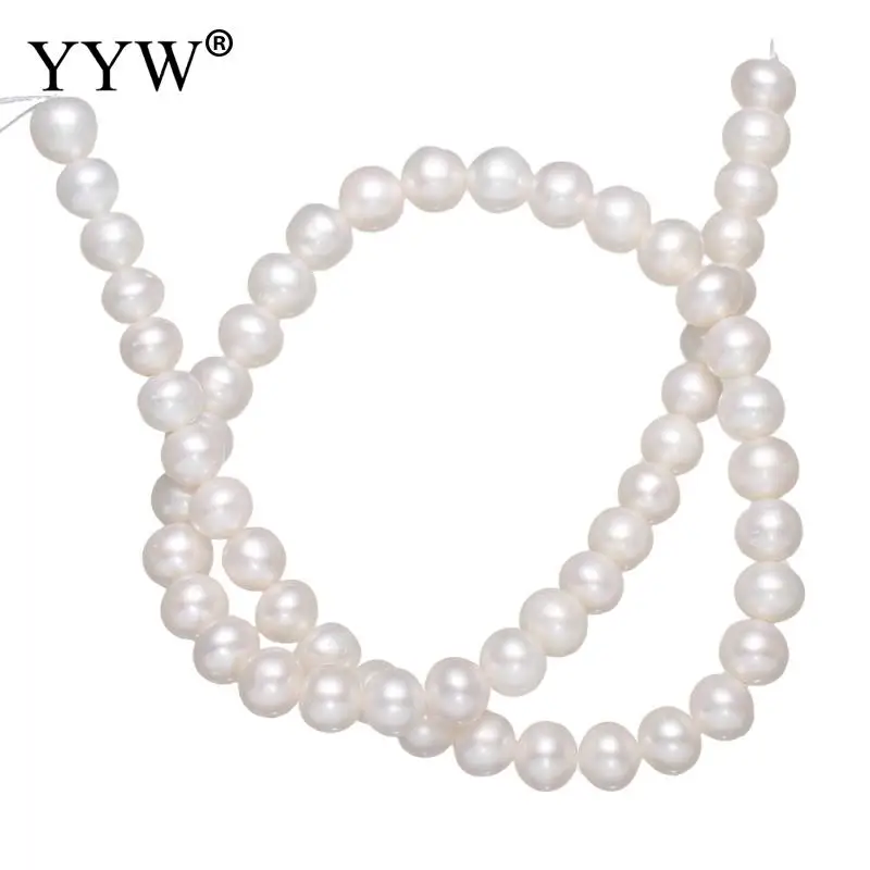 Cultured Potato Freshwater Pearl Beads Natural White 7-8mm Approx 0.8mm Sold Per 15 Inch Strand | Украшения и аксессуары