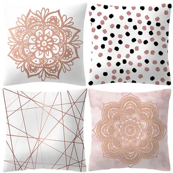 Pillowcase Rose Gold Pink Pattern Printing Polyester Decoration Geometric Cushion Cover Bench Sofa Fluffy Pillow Case
Pillowcase Rose Gold Pink Pattern Printing Polyester Decoration Geometric Cushion Cover Bench Sofa Fluffy Pillow Case