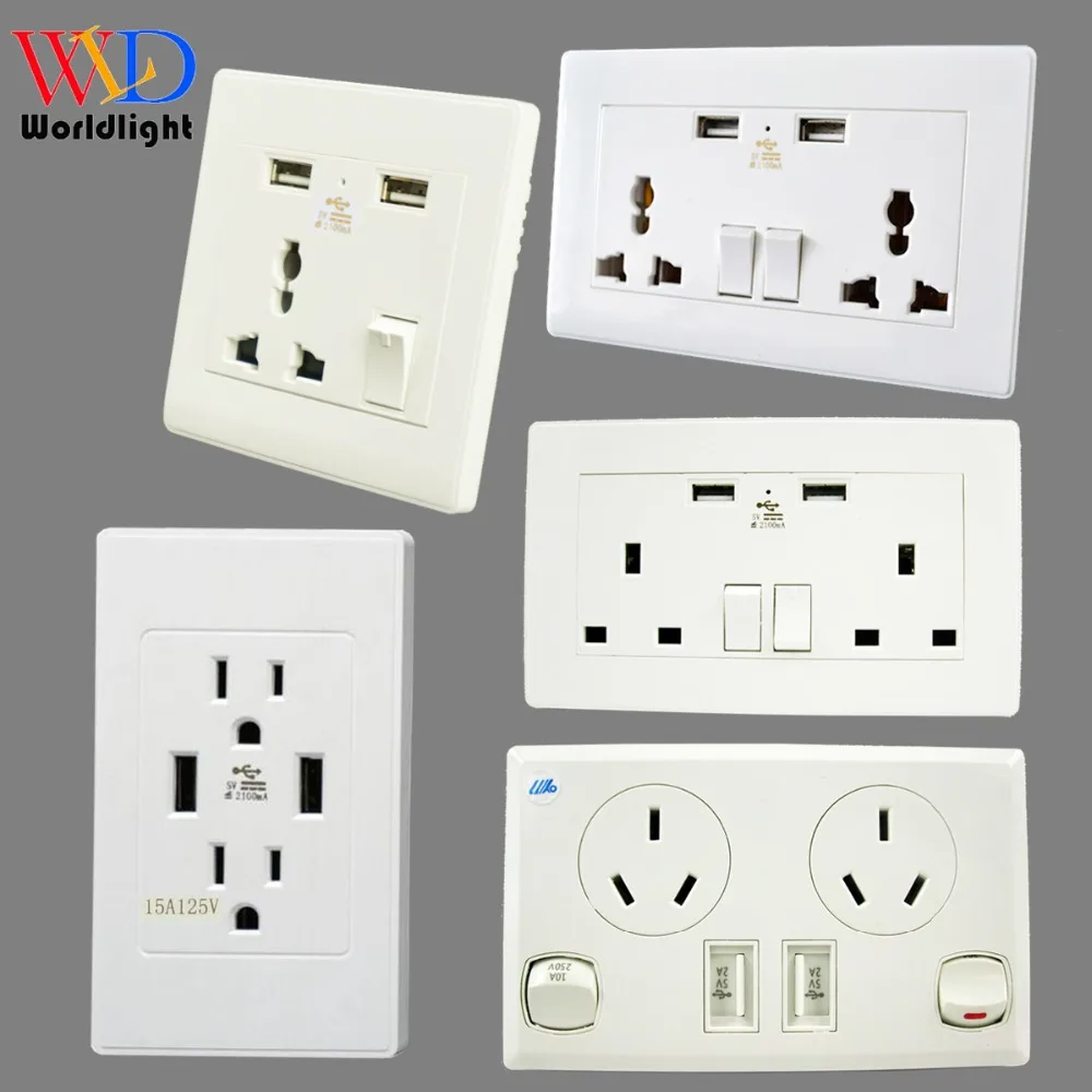 2.1A Power Outlet with USB Wall Socket Universal wall Plug tomada Dual USB Port adapter electric power socket prise usb murale
2.1A Power Outlet with USB Wall Socket Universal wall Plug tomada Dual USB Port adapter electric power socket prise usb murale