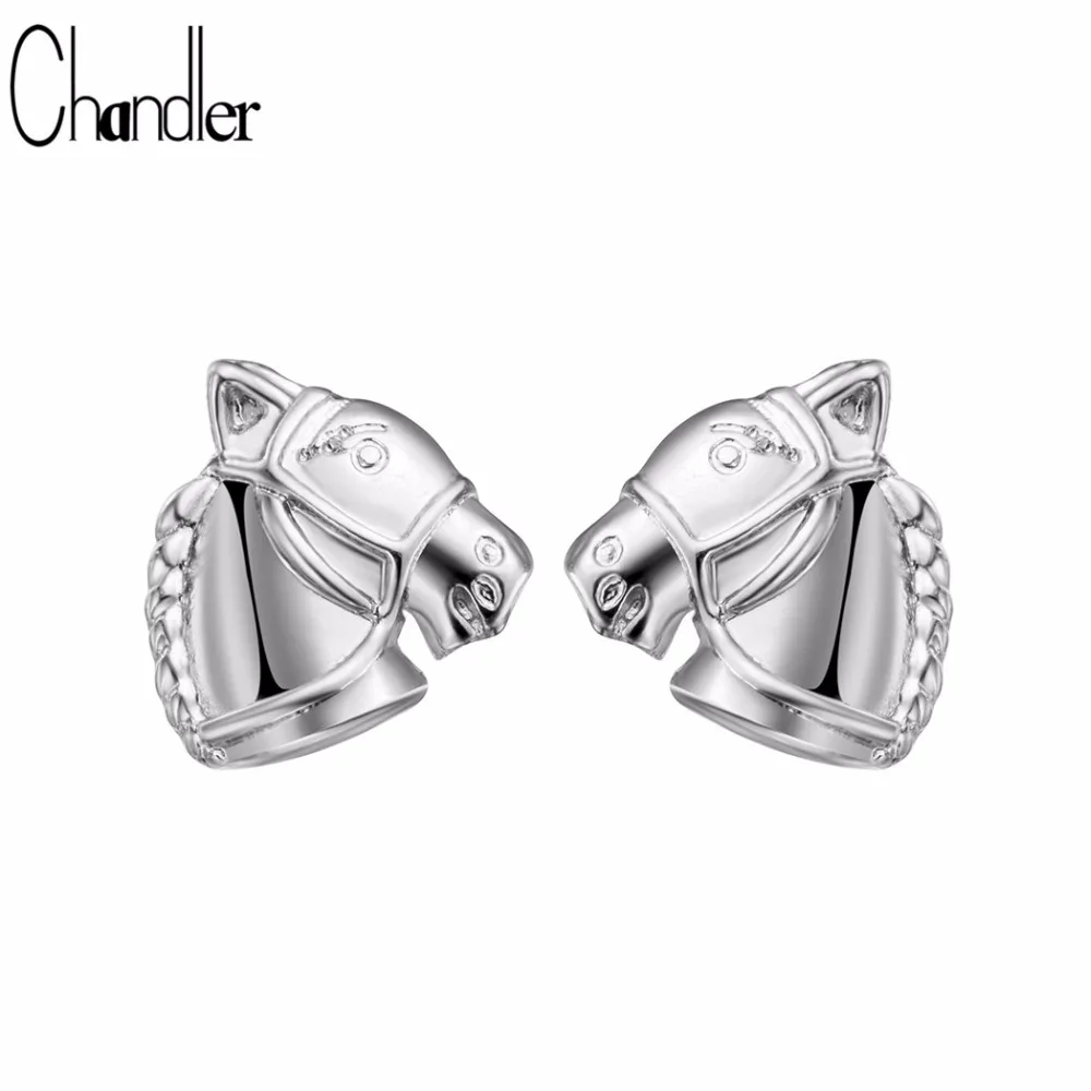 Chandler 2017 New Horse Gold Color Earrings Animal Head Stud For Women Classic Party Alloy Pendientes Brincos | Серьги