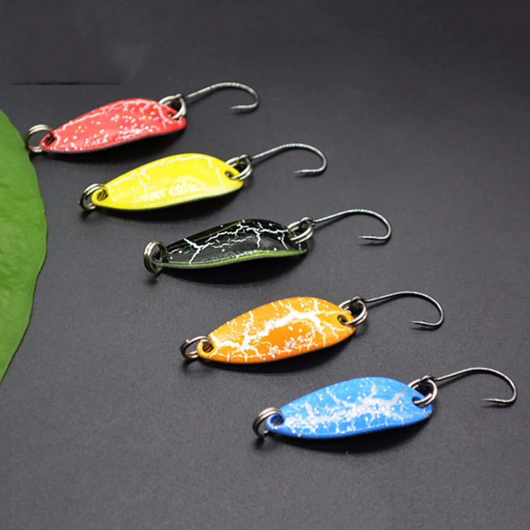 5Pcs 3.2cm/3g Wobbler Sequin Spoon Lures Artificial Bass Hard Baits Single Hook Tackle Lures Trout Blinker Fishing Tackle