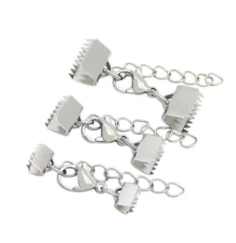 Stainless Steel Flat Leather Cord End Fastener Clasps With Adjustable Chains End Lobster Clasps Connectors Jewelry Making F5104
Stainless Steel Flat Leather Cord End Fastener Clasps With Adjustable Chains End Lobster Clasps Connectors Jewelry Making F5104