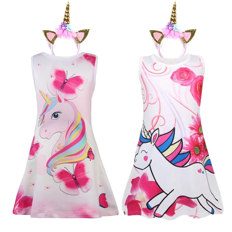 Unicorn Girls Nightgowns Toddler Princess Sleepwear Pajamas Nightdress Nightie for Kids Girls 3-8Y