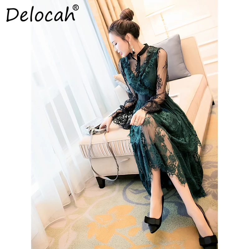 Delocah Women Spring Summer Dress Runway Fashion Designer Gorgeous Mesh Floral Lace Elegant Slim Modern Midi Ladies Party Dress
Delocah Women Spring Summer Dress Runway Fashion Designer Gorgeous Mesh Floral Lace Elegant Slim Modern Midi Ladies Party Dress