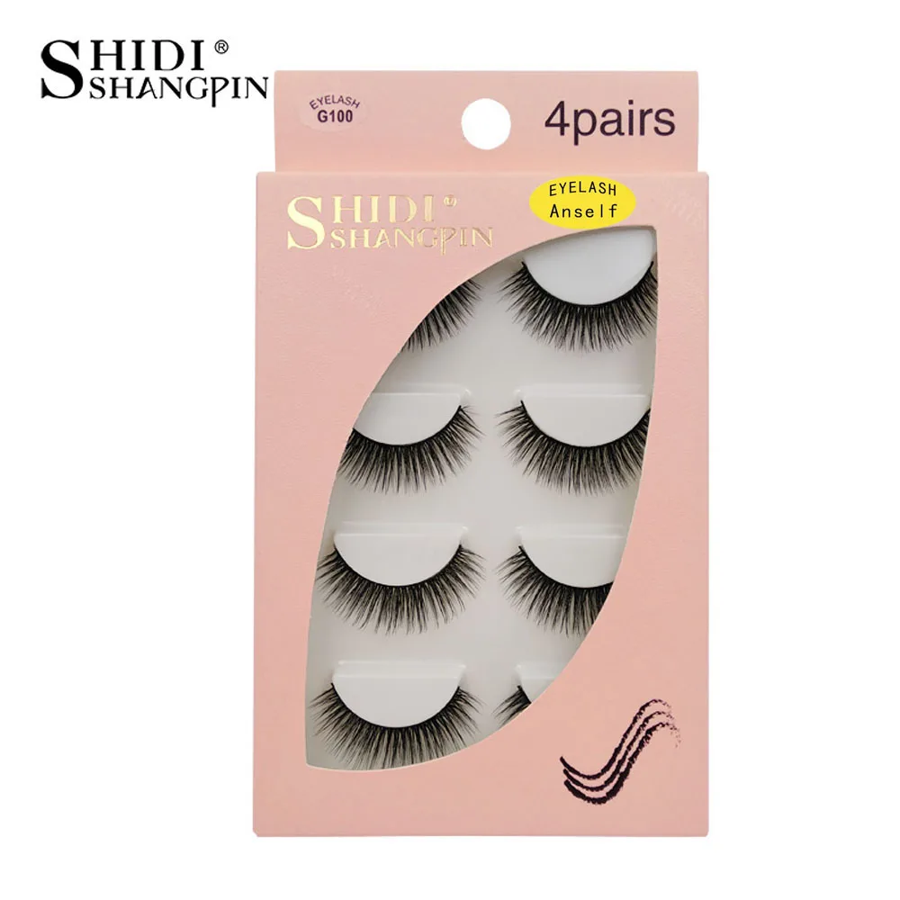 SHIDISHANGPIN 4 Pairs Fake Eyelashes Natural Long 3D Mink Lashes Extension False Eyelashes Eye Makeup Lashes Strip for Beauty
SHIDISHANGPIN 4 Pairs Fake Eyelashes Natural Long 3D Mink Lashes Extension False Eyelashes Eye Makeup Lashes Strip for Beauty
