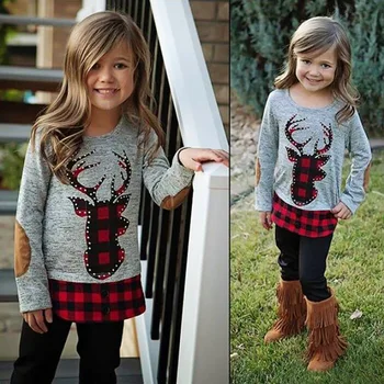 girl elk pattern red plaid0two-piece children's clothing INS for Christmas trouse autumn and winter
girl elk pattern red plaid0two-piece children's clothing INS for Christmas trouse autumn and winter