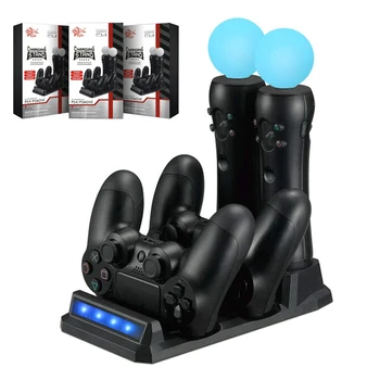 For Playstation 4 PS4 Slim Pro PS VR PS Move Motion Controllers 4 in 1 Charger USB Charging Dock Station Storage Stand
For Playstation 4 PS4 Slim Pro PS VR PS Move Motion Controllers 4 in 1 Charger USB Charging Dock Station Storage Stand