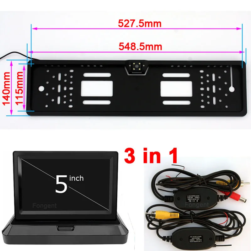 Auto Parktronic EU Europe Russia Car License Plate Frame Rear View Camera Reverse Parking Monitor for European and Russian Size
Auto Parktronic EU Europe Russia Car License Plate Frame Rear View Camera Reverse Parking Monitor for European and Russian Size