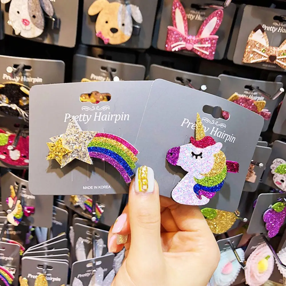 1Pcs New Korean Sequins Rainbow Unicorn Gril Hair Barette Children's Cute Cartoon Head Clamp Hair Pin Snap Clip Accessories
1Pcs New Korean Sequins Rainbow Unicorn Gril Hair Barette Children's Cute Cartoon Head Clamp Hair Pin Snap Clip Accessories