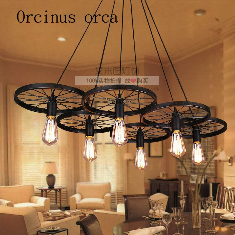 American Restaurant Cafe Bar Iron Lamp Retro chandelier creative clothing wheel free shipping
American Restaurant Cafe Bar Iron Lamp Retro chandelier creative clothing wheel free shipping
