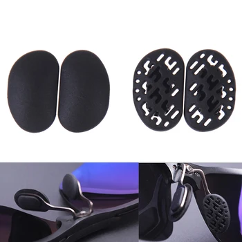 

2Pairs Black Silicone Sunglasses Soft Nose Pads Hollow Out Airbag Bayonet Breathable Comfortable Glasses Anti-Slip 2 Styles