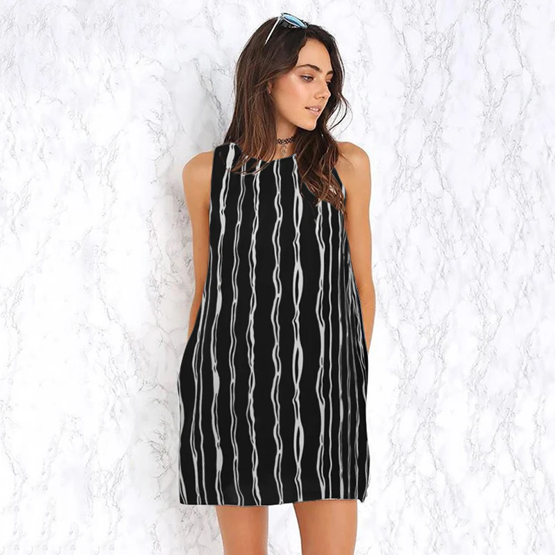 Summer Chiffon Striped Mini Dress For Women Sleeveless Round Neck Buttons Vest A-Line Dresses Casual Sexy Vestidos Plus Size 5XL
Summer Chiffon Striped Mini Dress For Women Sleeveless Round Neck Buttons Vest A-Line Dresses Casual Sexy Vestidos Plus Size 5XL