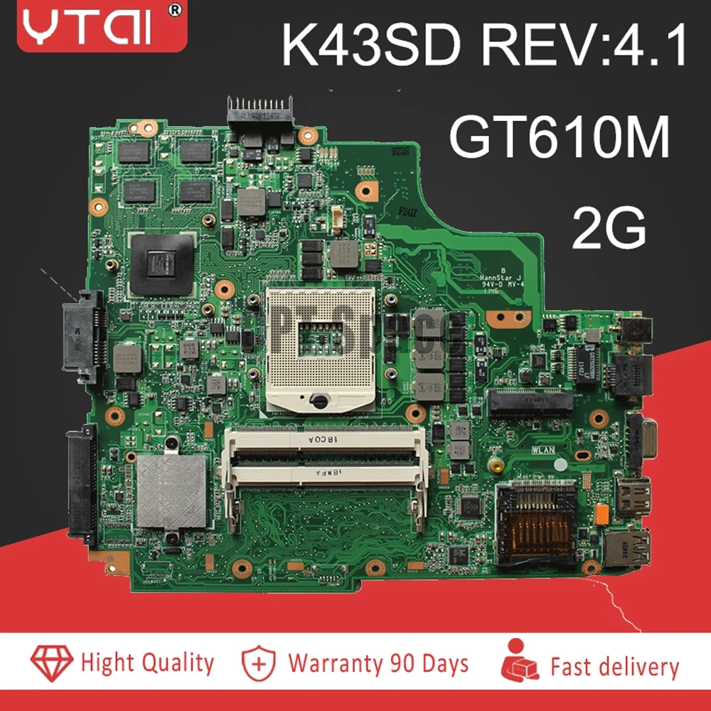 K43SD motherboard REV:4.1 GT610M 2G for ASUS K43SD K43E P43E A43E K43SV K43 Laptop motherboard 100% tested intact
K43SD motherboard REV:4.1 GT610M 2G for ASUS K43SD K43E P43E A43E K43SV K43 Laptop motherboard 100% tested intact