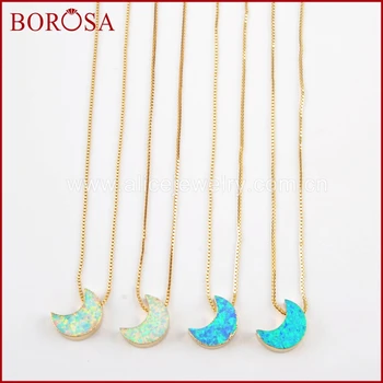 BOROSA 5/10PCS Mixed Colors Moon Shape Gold Color White & Blue Japanese Opal Beads Man-made Opal Pendant Necklaces Gems G1493
BOROSA 5/10PCS Mixed Colors Moon Shape Gold Color White & Blue Japanese Opal Beads Man-made Opal Pendant Necklaces Gems G1493