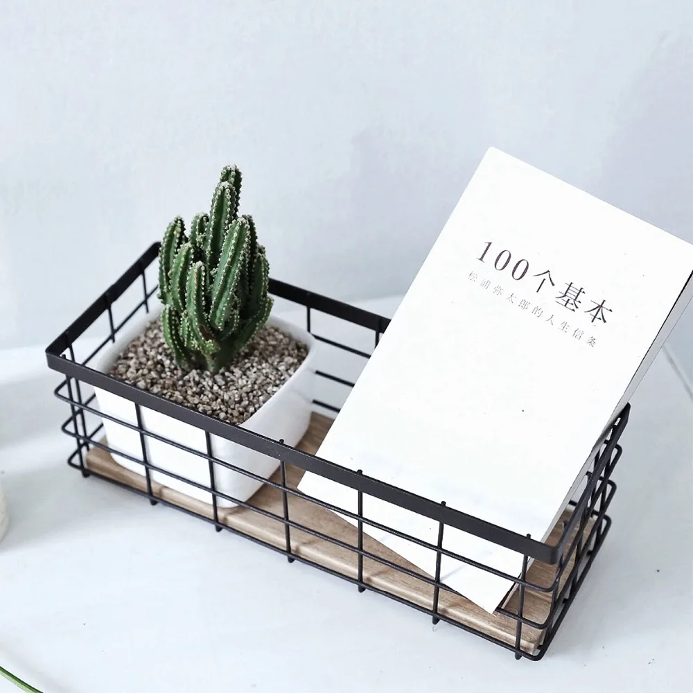 Metal Iron Storage Basket With Board Net Storage Desk Sundries Condiment Bottles Basket Square Small Items Organizer for Home
Metal Iron Storage Basket With Board Net Storage Desk Sundries Condiment Bottles Basket Square Small Items Organizer for Home
