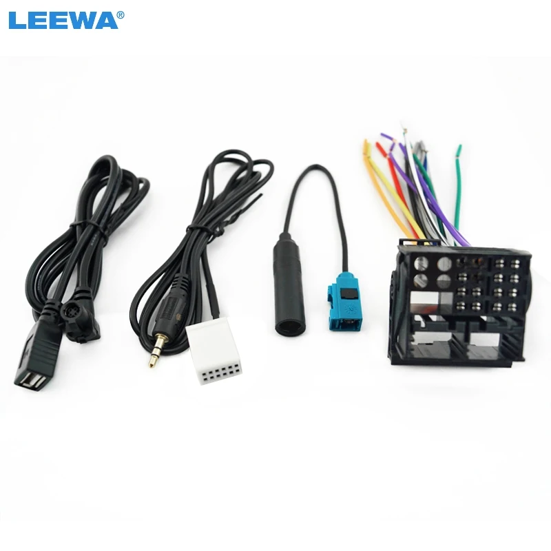 LEEWA Car Stereo Head Unit Wiring Harness With FRAKA Radio Anatenn Jack USB/AUX Cable For Volkswagen Factory OEM Radio CD
LEEWA Car Stereo Head Unit Wiring Harness With FRAKA Radio Anatenn Jack USB/AUX Cable For Volkswagen Factory OEM Radio CD