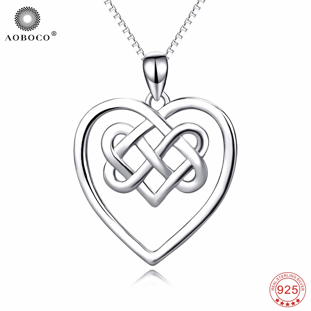 AOBOCO New Arrival Design Fine Jewelry 100% 925 Sterling Silver Love Heart Cute Crltic Knot Pendants Women Necklaces PYX0168
AOBOCO New Arrival Design Fine Jewelry 100% 925 Sterling Silver Love Heart Cute Crltic Knot Pendants Women Necklaces PYX0168