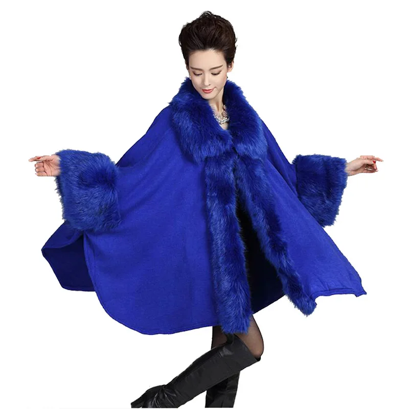 Women Cardigan Autumn Winter Knitted Cashmere Poncho Feminino Faux Fur Collar Bridal Wedding Shawl Vintage Wool Coats Cloak A011
Women Cardigan Autumn Winter Knitted Cashmere Poncho Feminino Faux Fur Collar Bridal Wedding Shawl Vintage Wool Coats Cloak A011