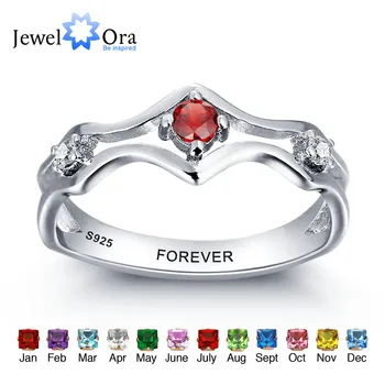 Personalized Engraved Names Birthstone Jewelry 925 Sterling Silver Custom Rings For Women Free Gift Box (JewelOra RI101963) 
Personalized Engraved Names Birthstone Jewelry 925 Sterling Silver Custom Rings For Women Free Gift Box (JewelOra RI101963)