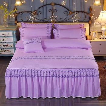 Korean purple bedding set black bed skirt set 100%polyester duvet cover lace princess bedspread pillowcase Wedding gift textile
Korean purple bedding set black bed skirt set 100%polyester duvet cover lace princess bedspread pillowcase Wedding gift textile