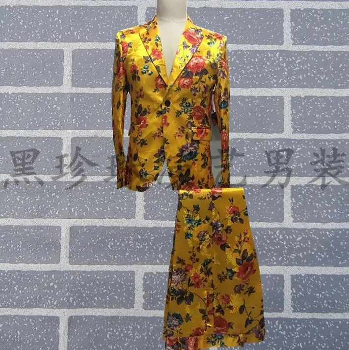 Groom Suit Mens Suits Wedding Dress Chinese Style Masculino Homme Terno Stage Costumes For Singers Gold Printing Personalized
Groom Suit Mens Suits Wedding Dress Chinese Style Masculino Homme Terno Stage Costumes For Singers Gold Printing Personalized