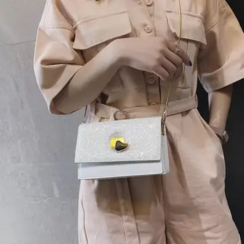 Fashion Women Glitter Sequined Faux Leather Flap Square Crossbody Shoulder Bag Meaasger Bags
Fashion Women Glitter Sequined Faux Leather Flap Square Crossbody Shoulder Bag Meaasger Bags