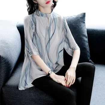Silk Shirts Short and Back Length Before and After Wave Printing for Women's New Style of 2019 Plus Size Women Women Shirts
Silk Shirts Short and Back Length Before and After Wave Printing for Women's New Style of 2019 Plus Size Women Women Shirts