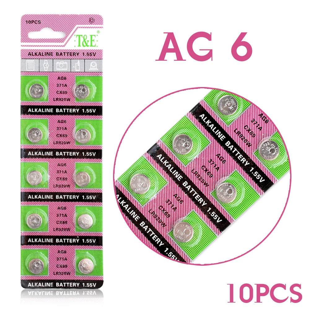 Cheap Real Power Button Battery 10 Pcs AG6 LR920 LR921 SR69 Watch Battery Coin Cells Button Batteries Alkaline EE6207
Cheap Real Power Button Battery 10 Pcs AG6 LR920 LR921 SR69 Watch Battery Coin Cells Button Batteries Alkaline EE6207