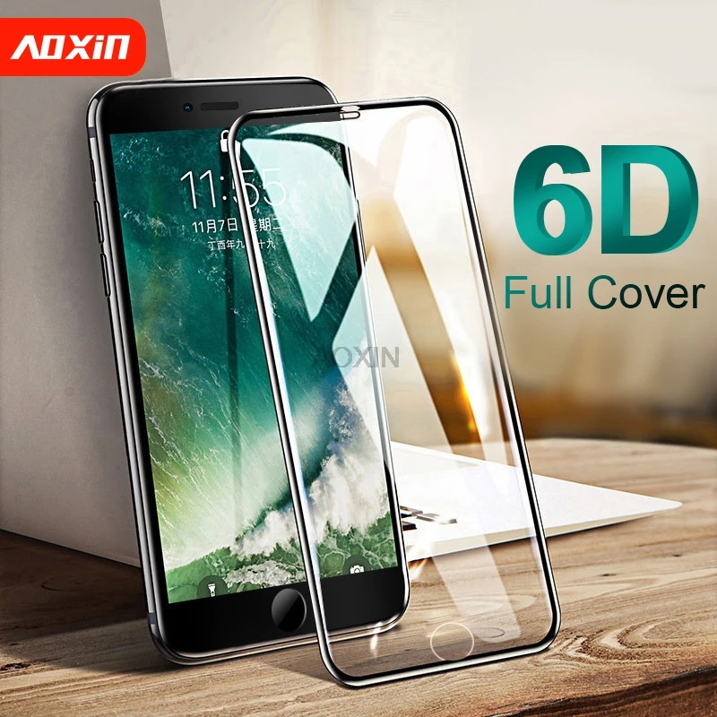 Защитное стекло AOXIN 6D для iPhone 11 Pro X XS Max XR 5 5s 5C SE 6 6s 7 8 Plus пленка из закаленного