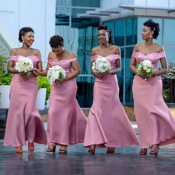 Pink Bridesmaid Dresses African Women 2019 off shoulder Sweetheart Maid Of Honor Dress Mermaid wedding party dress
Pink Bridesmaid Dresses African Women 2019 off shoulder Sweetheart Maid Of Honor Dress Mermaid wedding party dress