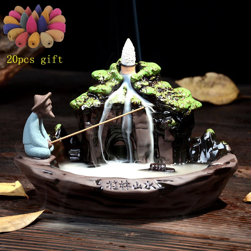 Backflow Incense Burner + 20Pcs Incense Cones Ceramic Stick Holder Censer Smoke Backflow Incense Home Decor Dropshipping
Backflow Incense Burner + 20Pcs Incense Cones Ceramic Stick Holder Censer Smoke Backflow Incense Home Decor Dropshipping