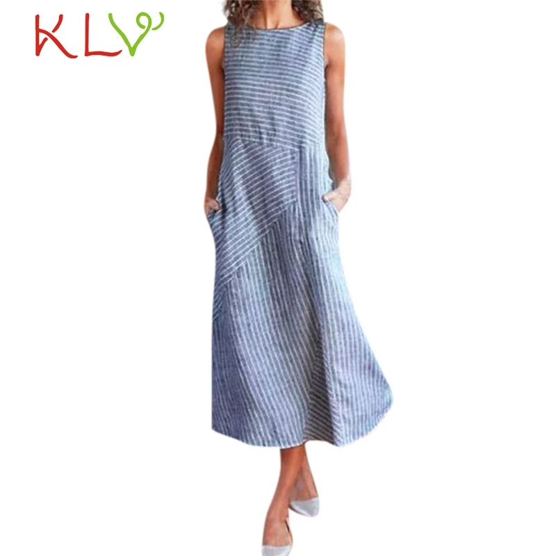 Dress Women Summer Cotton Linen Striped Pocket Elegant Party Night Dress Casual Robe Femme Zomerjurk Dames 2019 Vestidos 19Apr5
Dress Women Summer Cotton Linen Striped Pocket Elegant Party Night Dress Casual Robe Femme Zomerjurk Dames 2019 Vestidos 19Apr5
