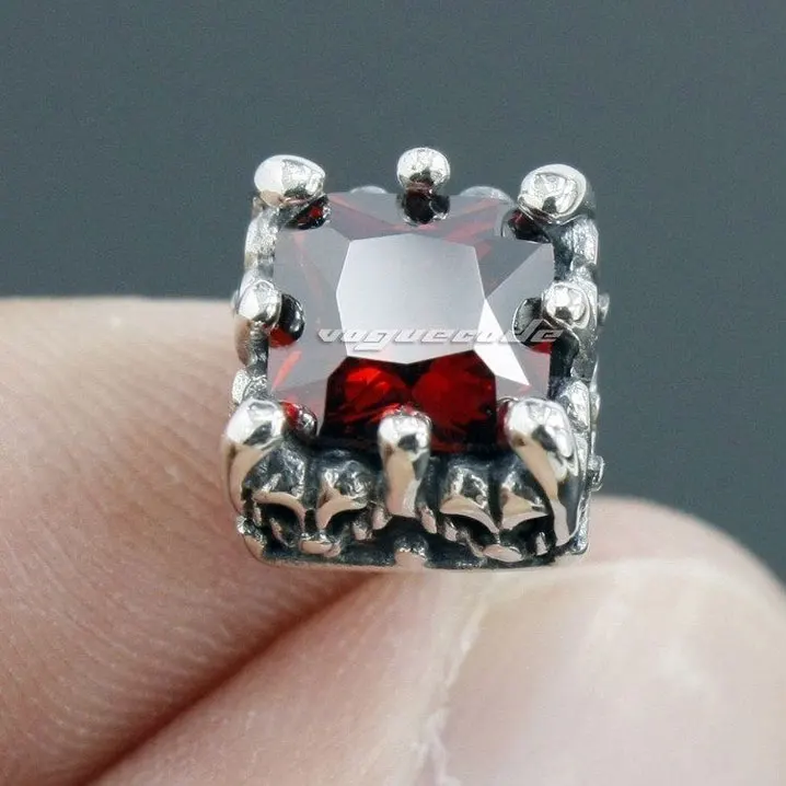 Punk Rocker Fashion Dark Red CZ Stone Earring Solid 925 Sterling Silver Cool Men's Biker Square Stud Earring 8R001
Punk Rocker Fashion Dark Red CZ Stone Earring Solid 925 Sterling Silver Cool Men's Biker Square Stud Earring 8R001
