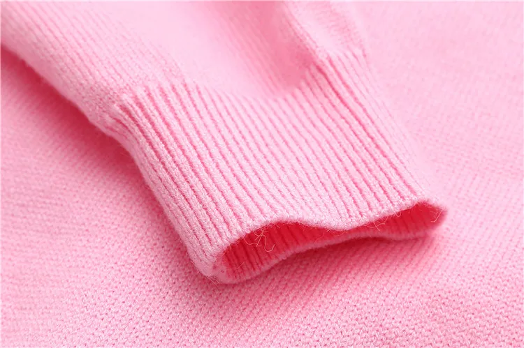 2018 Autumn Spring 2-10 Years Old Gift Children'S Clothing O-Neck Long Sleeve Candy Color Knitted Kids Baby Girls Sweater (24)
