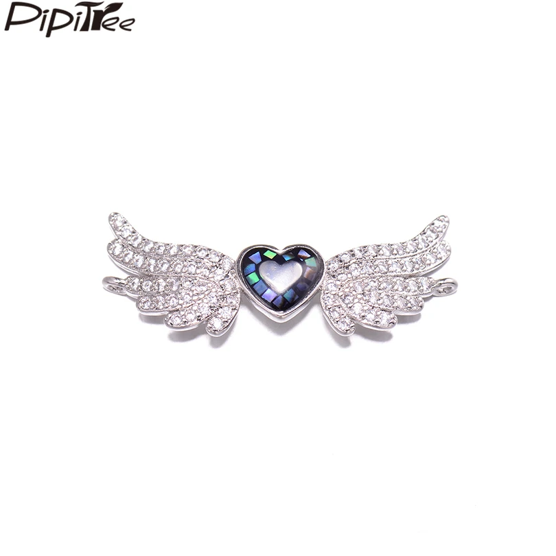 Pipitree Natural Abalone Shell Heart & Feather Wings Charms for Jewelry Making DIY Copper CZ Zircon Crystal Charms fit Bracelet
Pipitree Natural Abalone Shell Heart & Feather Wings Charms for Jewelry Making DIY Copper CZ Zircon Crystal Charms fit Bracelet