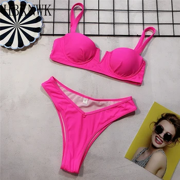 HBKNWK Sexy bar Underwired Bikini Set 2019 Women Push up Bandeau Solid Two piece Bathing Suit Biquini shape Wire Female Swimwear
HBKNWK Sexy bar Underwired Bikini Set 2019 Women Push up Bandeau Solid Two piece Bathing Suit Biquini shape Wire Female Swimwear