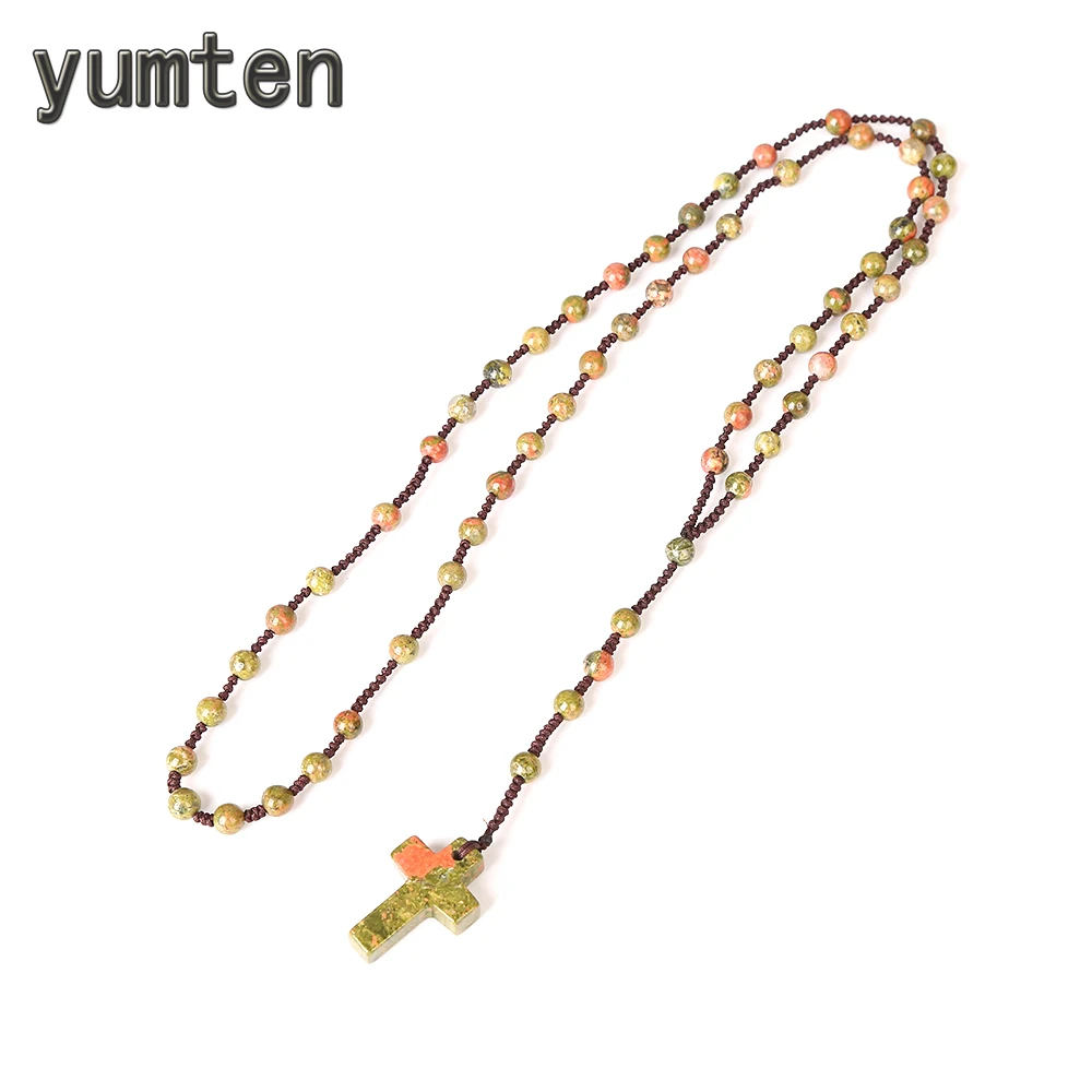 Yumten Unakite Pendant Natural Gems Long Necklace Jesus Catholic Cross Neutral Jewelry Exquisite Agate Religion Noble Gift
Yumten Unakite Pendant Natural Gems Long Necklace Jesus Catholic Cross Neutral Jewelry Exquisite Agate Religion Noble Gift