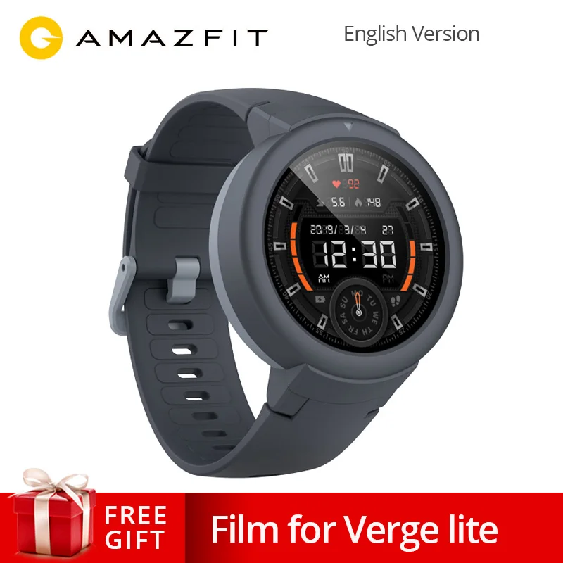 English Version Xiaomi AMAZFIT Verge Lite Smartwatch 20 Days Battery Life 1.3 Inch AMOLED Screen Built-in GPS Heart Rate Monitor
English Version Xiaomi AMAZFIT Verge Lite Smartwatch 20 Days Battery Life 1.3 Inch AMOLED Screen Built-in GPS Heart Rate Monitor