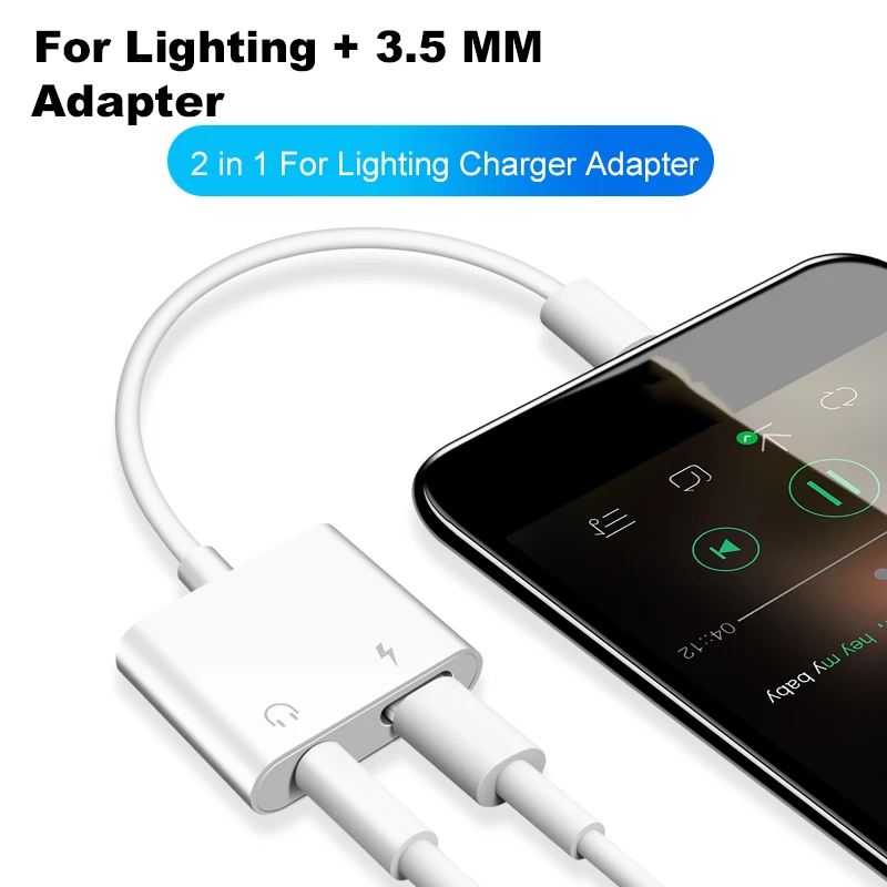 2 in 1 For Lighting Charger Listening Adapter For iPhone X 6 7 8 Plus Charging Adapter 3.5mm Jack AUX Splitter For iPhone XS MAX
2 in 1 For Lighting Charger Listening Adapter For iPhone X 6 7 8 Plus Charging Adapter 3.5mm Jack AUX Splitter For iPhone XS MAX