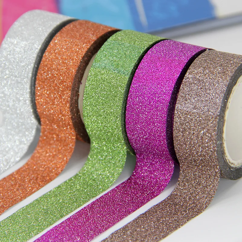 5PCS Glitter Washi Sticky Paper Color Tape DIY Decorative Adhesive Tape Masking Tape Sticker for Home Decoration 1.5CM*5M JD09
5PCS Glitter Washi Sticky Paper Color Tape DIY Decorative Adhesive Tape Masking Tape Sticker for Home Decoration 1.5CM*5M JD09