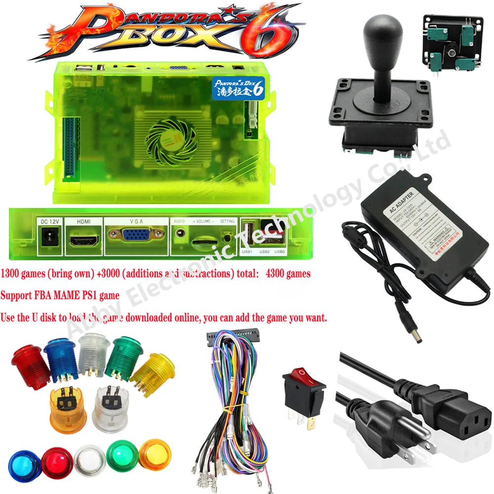 Game box 6 1300 Games Set DIY Arcade Kit Push Buuttons Joysticks Arcade Machine 2 Joysticks DIY Kit Bundle Home
Game box 6 1300 Games Set DIY Arcade Kit Push Buuttons Joysticks Arcade Machine 2 Joysticks DIY Kit Bundle Home