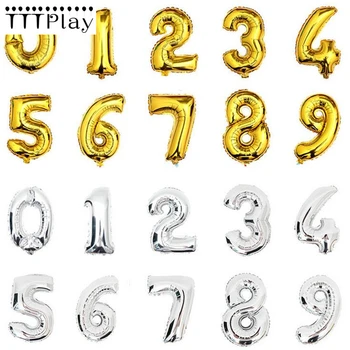 16inch Gold Silver Number Foil Balloons Inflatable Digit Air Ball Wedding Decoration Happy Birthday Event Party Balloon Supplies
16inch Gold Silver Number Foil Balloons Inflatable Digit Air Ball Wedding Decoration Happy Birthday Event Party Balloon Supplies