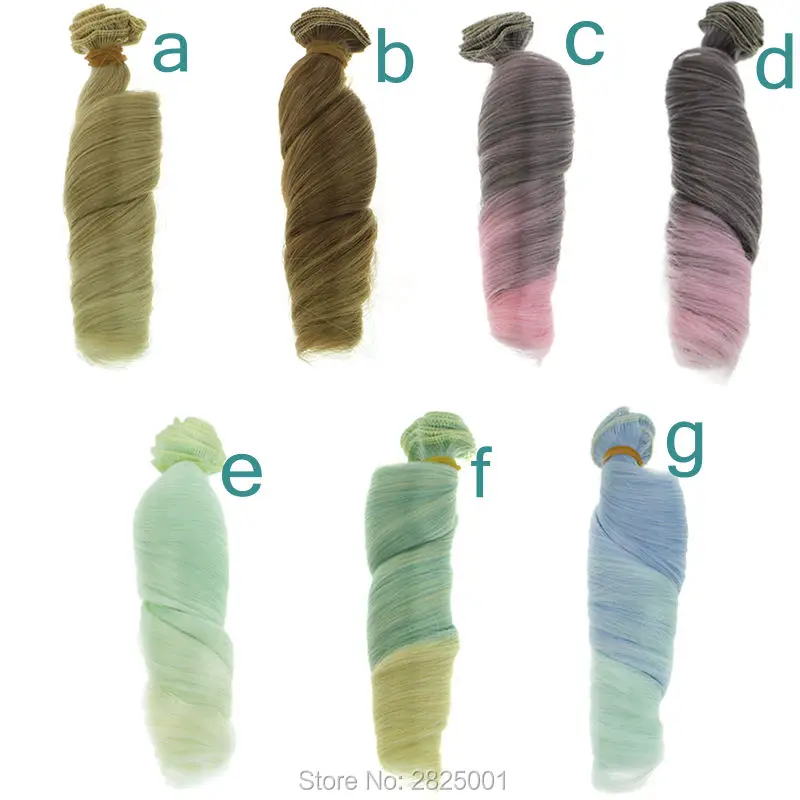 1 шт 15*100 см BJD парик высокая температура модные волнистые парики многоцветный