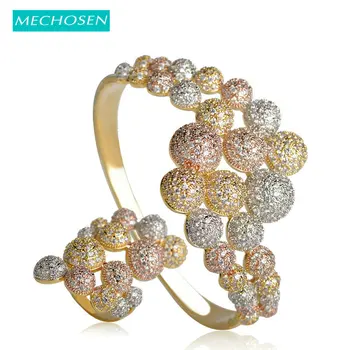 MECHOSEN Exquisite Women Jewelry Sets Big Whirling Bangle Ring Brass 3 Tones Micro Paved CZ Zircon Pulseira Aneis Accessories
MECHOSEN Exquisite Women Jewelry Sets Big Whirling Bangle Ring Brass 3 Tones Micro Paved CZ Zircon Pulseira Aneis Accessories