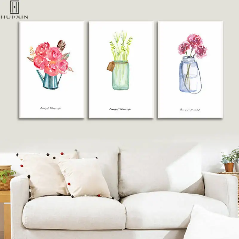 Modern Minimalist Canvas Paintings Beautiful Red Little Flowers In Watering Can Grass In Bottle Wall Art For Home Decoration
Modern Minimalist Canvas Paintings Beautiful Red Little Flowers In Watering Can Grass In Bottle Wall Art For Home Decoration